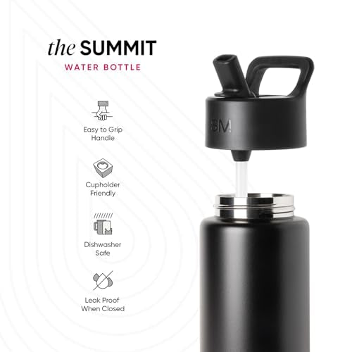 Simple Modern Marvel Spider Man Kids Water Bottle with Straw Lid | 14oz Insulated Stainless Steel Kids Tumbler & Spill Proof Toddler Cup for School, Girls, Boys | Summit | Spidey Kid