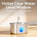 Cat Water Fountain Stainless Steel: 73oz/2.2L Cat Fountain for Drinking- Pet Water Fountain Inside - Automatic Dog Watering Dispenser Bowl - Pet Feeding & Watering Supplies