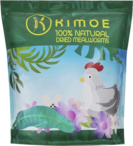 kimoe Non-GMO Bulk Dried Mealworms 5lbs Bag for Chickens, Ducks & Wild Birds — 100% Natural High-Protein Feed to Boost Egg Production, Feather Health & Immunity