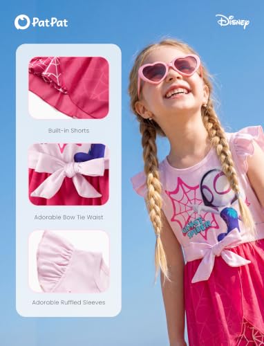Disney Princess Frozen Elsa Minnie Mouse Stitch Toddler Girl Romper With Skirt Overlay Summer Jumpsuit with Bow 2-6 Years