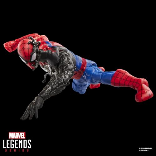 Marvel Legends Series Secret Wars Spider-Man (Alien Costume), Retro Comics Collectible 6 Inch Action Figure with Lenticular Shield