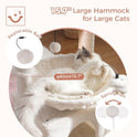 Cat Tree 32 Inches Small Cat Tree for Large Cats Adult Cat Tower with Scratching Post,15.7”Large Hammock and Self Groomer, and Removable Top Perch and Wide Condo for Indoor Cats-Beige