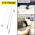 Forever Stick - The Unbreakable Cat Wand Toy, Durable Cat Toy Wand, Extra Long Cat String Toy, Cat Fishing Pole Toy for Bored Indoor Adult Cats, Cat Stick Toy, Cat Feather Wand, Cat Teaser Wand
