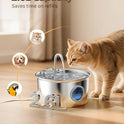 Cat Water Fountain Stainless Steel: Cat Fountain for Drinking - 88oz/2.6L Pet Water Fountain for Cats Indoor - Quiet Cats Water Bowl Dispenser - Pets Feeding & Watering Supplies - for Small Animals
