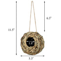 winemana 4 Pack Hanging Bird Nest House for Outside, Ball Shape, Hand Woven, Durable Sturdy, Made of Natural Grass, Perfect for Garden Patio Lawn Office Indoor