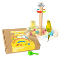 Agape Bird Toy, Parrot 360° Interactive Rotating Perch, Bird Cage Accessories for Small and Medium Parrots to Expend Energy, Wooden Stand for Parakeets Cockatiels Lovebirds Conures Finches Budgies