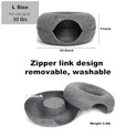 Large Cat Tunnel Bed for Indoor Cats with 3 Toys, Scratch Resistant Donut Cat Bed, Up to 30 Lbs (L 24x24x11, Dark Grey)