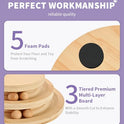Made4Pets Cat Scratching Post Cat Scratcher Kitten Toys for Indoor Cats Wooden Ball Track Two-Layer Modern Sisal 17.7" Tall Scratch Post Interactive Toy with Dangling Ball