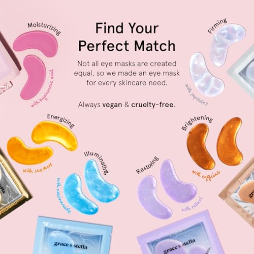grace & stella Award Winning Under Eye Mask - Birthday Gifts for Women - Gel Eye Patches for Dark Circles, Puffy Eyes, Undereye Bags - Mothers Day Gifts for Mom - Vegan Self Care (24 Pairs, Gold)