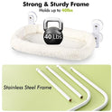 AMOSIJOY Cordless Cat Window Perch, Window Hammock for Cats with 4 Strong Suction Cups, Solid Metal Frame and Soft Cover, Indoor Cat Bed