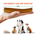 Pork Chomps Roasted Pork Skin Dog Chews, 6 Inch Rib Shapes, 10 Count, Pack of 1 - Long-Lasting Treats for Dogs - High Protein, Rawhide-Free, Low Fat, Healthy & Delicious Chews
