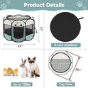 Siedihit Dog Cat Playpen, Puppy Pet Playpen Indoor for Small Dog Crate Tent Cage Outdoor, Portable Pop Up Dogs Enclosure Kennel with Carrying Case for Dogs/Cats/Rabbits(Grey, Small