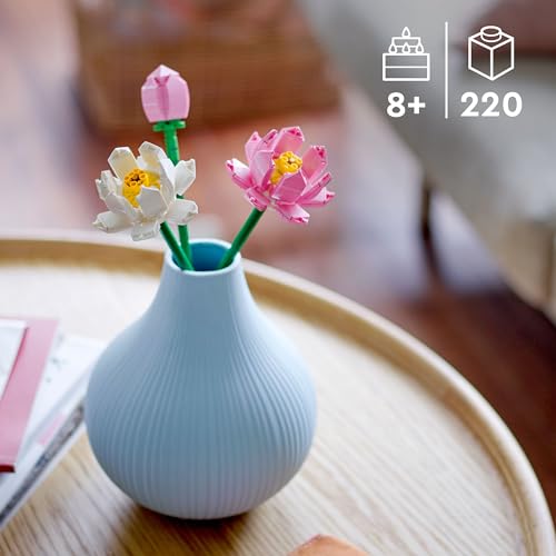 LEGO Lotus Flower - Building Toy for Kids, Girls & Boys, Ages 8+ - Artificial Lotus Flowers for Home Decor & Display - Creative Gift Idea for Her & Him - 40647