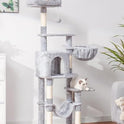 Hey-brother Cat Tree with Large Hammock, Multi-Level Cat Tower for Indoor Cats, Cat Condo with Sisal-Covered Scratching Posts and Top Perch, Light Gray MPJ050W