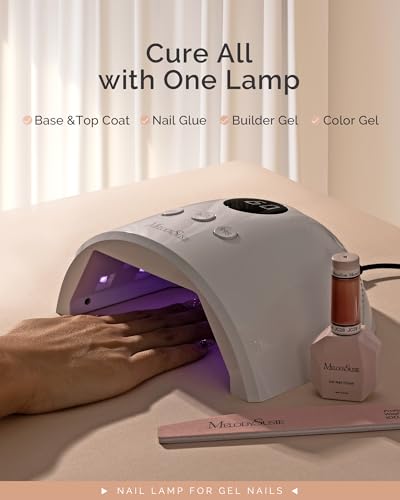 MelodySusie Compact Advanced UV LED Nail Lamp, P-Plus30F Nail Dryer with 3 Timers & Smart Sensor Cures All Gels, Especially Rhinestone Glue, Solid & Liner Gel Polishes for Advanced DIY at Home-White