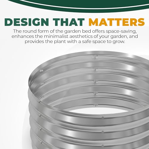 Utopia Home Galvanized Raised Garden Bed Kit 2x2x1 Ft Pack of 3, Planter Box Round Raised Garden Beds Outdoor, Easy Assembly Metal Raised Bed for Gardening Vegetables, Fruits, Flowers,Silver