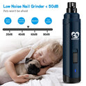 Casfuy Dog Nail Grinder Upgraded - Professional 2-Speed Whisper-Quiet Electric Pet Nail Trimmer Painless Paws Grooming & Smoothing for Small Medium Large Dogs & Cats (Dark Blue)