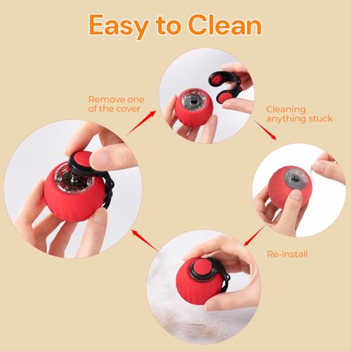 Geamen Interactive Cat Toys with Bird Sounds & 3 Speed Modes, Rechargeable Automatic Moving Cat Toy with 3 Tails, Fast Charging Smart Rolling Ball for Indoor Cats to Chase Play on Hard Floor Carpet
