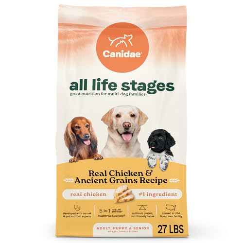 Canidae All Life Stages Real Chicken & Ancient Grains Recipe – High Protein Premium Dry Dog Food for All Ages, Breeds, and Sizes– 27 lbs.