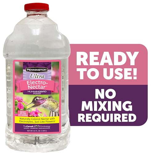 Pennington Electro-Nectar Hummingbird Nectar Ready to Use, Naturally Colored with Electrolytes, 64-oz Bottle