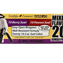 Wildlife Sciences Suet Cake Jumbo Mixed 20 Pack | 10 Peanut & 10 Berry 10.5 oz. Suet Cakes for Wild Birds