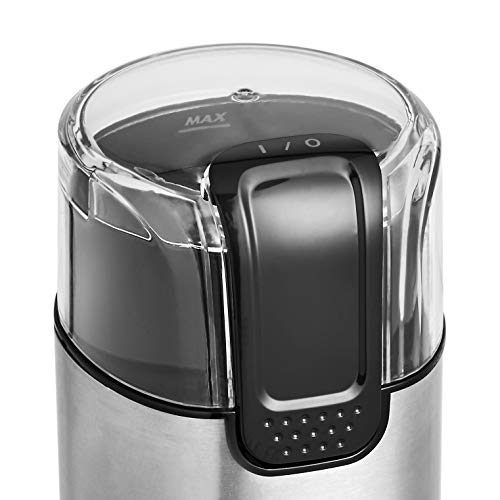 Basics Fast Electric Coffee Grinder for Home Use, Easy to Use Coffee Bean and Spice Grinder with Heavy-Duty Stainless Steel Grind Blades
