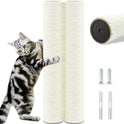 Cat Scratching Post Replacement Pole, 2 PCS 15.7in Cat Tree Replacement Post, Natural Sisal Cat Tree Replacement Parts with M8 Screws, Cat Scratch Post for Refurbishment (15.7in/40cm)