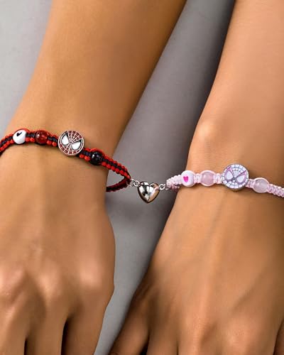 Spider Friendship Bracelets for 2 Matching Bracelets for Couples Best Friends Matching Spider Bracelet for BFF Friendship Jewelry Gifts for Bestie GF BF