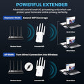 2026 WiFi Extender Signal Booster - 2.4GHz 300Mbps WiFi Booster for Home, Covers Up to 9999 Sq. Ft, Easy Setup, Ethernet Port & Access Point, Stable Internet Performance with 60+ Devices （White）
