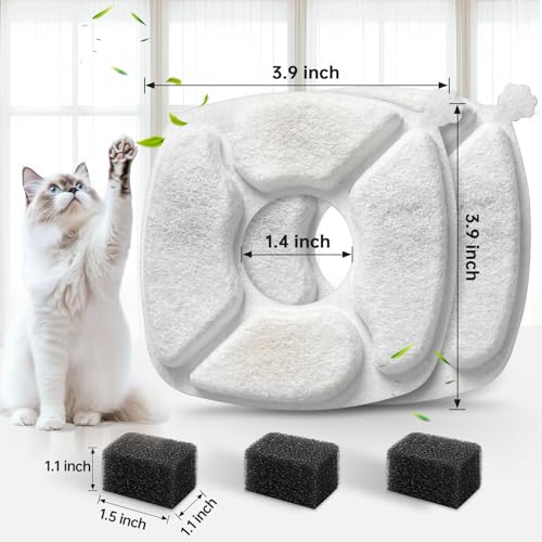 32 Pcs Cat Water Fountain Replacement, 95oz, 16-Pack