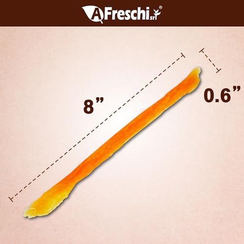 A Freschi srl Turkey Tendons for Dogs, USA-Sourced Human Grade, Rawhide-Free Long-Lasting Puppy Chews, All Natural Hypoallergenic Dog Treats for Small Breeds, Strips, 3oz Pack