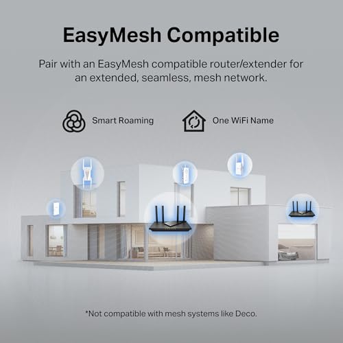 TP-Link AC1900 WiFi Range Extender RE550 | Dual-Band Wireless Repeater Amplifier w/Gigabit Ethernet Port | Up to 2200 Sq. Ft., 32 Devices | Internet Signal Booster | APP Setup | EasyMesh Compatible