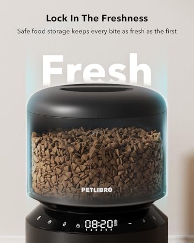 PETLIBRO Automatic Cat Feeder – 3L Programmable Pet Food Dispenser with Airtight Storage, Timed Portion Control, Voice Meal Call & Dual Power Supply, Clog-Free Healthy Feeding for Cats & Small Dogs