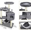 YUNIQUE Cat Tree with Cat Condo and Big Hammock, Grey