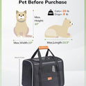 Morpilot Cat Carrier - Cat Carrier Soft for Medium or Large Cats up to 20lbs, with Dual-Sided Cushion, Secure Buckle and Foldable Bowl, Dog Carriers for Small Dogs - Pet Carrier (Dark Gray)