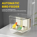 No Mess Automatic Bird Feeder,Multifunctional Parrot Seed Feeders,Transparent Seed Food Container,Bird Cage Accessories for Canaries Budgies Lovebirds Conures Cockatiels