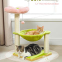 MUTTROS Flower Cat Tree, 28" Cat Tower with Cozy Flower Perch, Large Hammock for Indoor Small Cats, Cute Cat Tree with Sisal Scratching Post and Fur Toy Ball for Kittens, Pink