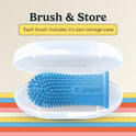 Jasper Dog Toothbrush, 360 Dog Tooth Brushing Kit, Finger Toothbrush, Cat Tooth Brush, Teeth Cleaning, Pet Tooth Brush for Small & Large Pets, Pet Toothpaste Not Included, 2-Pack Blue