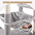 SHA CERLIN 81in Multi-Level Tall Cat Tree Tower for Indoor Kitties/Larger Cat Condo Furniture with Hammock/Cozy Pussycat Perches/Sisal Scratching Posts/Pet House/Wide Base/Grey