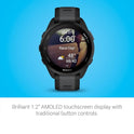 Garmin Forerunner 165, Running Smartwatch, Colorful AMOLED Display, Training Metrics and Recovery Insights, Black