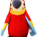 Talking Macaw Parrot Repeat What You Say Stuffed Animal Plush Toy Electronic Record Animated Bird Shake Wings Speaking Parrot Pet Plush Interactive Toys for Kids Boys Girls Christmas Birthday Gift