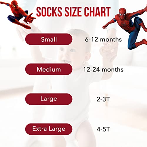 Marvel Spiderman Grip Socks, Socks for Toddler Boys, 10 Pack, Spider man Toddler Gripper Socks, Amazing Spiderman Variety