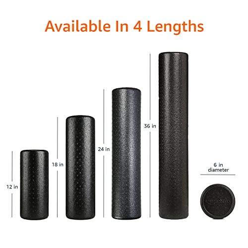 Basics High Density Foam Roller for Exercise and Recovery, 24 Inches, Blue Speckled