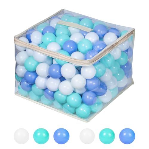 MoonxHome Ball Pit Balls for Toddlers, BPA Free Crush Proof Plastic Toy Balls for Ball Pit, Children's Pool Water Toys, Macaron Ocean Balls for Play Tent 2.15 Inch Pack of 100 200 500 800 1000