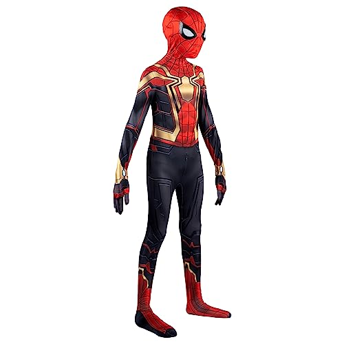 MARVEL Integrated Spider-Man Official Youth Deluxe Zentai Costume - Stretch Spandex with Hidden Zippers and Wrist Slits