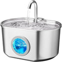 Cat Water Fountain Stainless Steel: 73oz/2.2L Cat Fountain for Drinking- Pet Water Fountain Inside - Automatic Dog Watering Dispenser Bowl - Pet Feeding & Watering Supplies