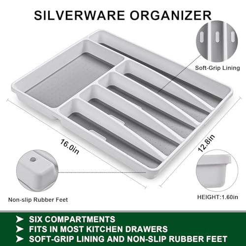 49 Pieces Silverware Sets With Organizer And Steak Knives,Stainless Steel Flatware Sets Service For 8 Person For Home Kitchen,Tableware Cutlery Sets,Includes Knife Spoon and Forks Sets