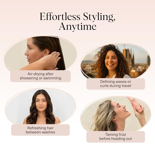 Kitsch Smoothing Air Dry Cream for Hair – Frizz Control Hair Care Product with Castor Oil & Coconut Oil – Weightless Styling Cream - Enhances Natural Texture Appearance | Ideal Gifts for Women – 5 oz