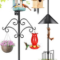 92 Inch Squirrel Proof Bird Feeder Pole with Baffle, 7-Prong Base Heavy Duty Bird House Pole with Shepherd Hooks for Outdoors Adjustable Yard Bird Feeding Station for Hanging Camera Bird Feeders Plant