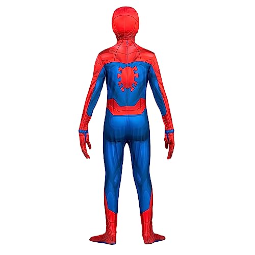 Marvel Spider-Man Official Youth Deluxe Zentai Costume - Deluxe Two-Way Stretch Spandex with Invisible Zippers and Wrist Openings for Added Convenience (M)